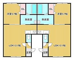 ベルエット大通 1LDKの間取図画像