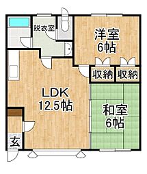 ヴィラ・フレール17 2LDKの間取図画像