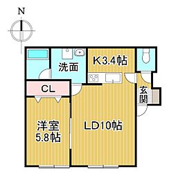 DRIVE 1LDKの間取図画像