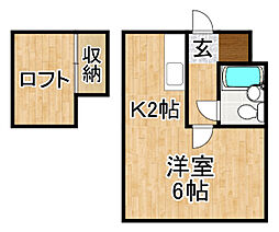 ロフトハウス帯広東 1Kの間取図画像