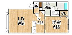 アース185 1LDKの間取図画像