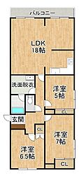 NCウィング5マンション 3LDKの間取図画像