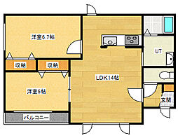 ソレイユ12 2LDKの間取図画像
