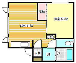 プライムローズ22 1LDKの間取図画像