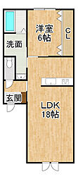 シャンテ804 A 1LDKの間取図画像