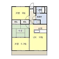 まるせん第二ハイム 3LDKの間取図画像