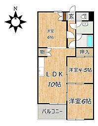 シャトーレ 3LDKの間取図画像