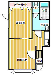 コーポスィング6 1LDKの間取図画像