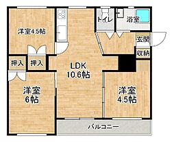 マンション五嶋 3LDKの間取図画像