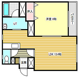 ビストロ 1LDKの間取図画像