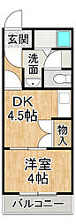 サンシャイン223 1DKの間取図画像