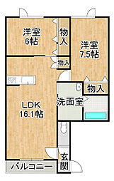 ステラ2K 2LDKの間取図画像