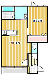 ヴェルデ1 1LDKの間取図画像