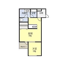 ヴレッヂアイリス 1LDKの間取図画像