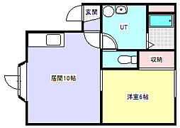 るんるんハイツ 1LDKの間取図画像