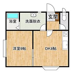華ハイツ 1LDKの間取図画像