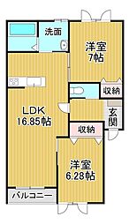 TORRENT 2LDKの間取図画像