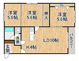 ヴェルデュール柏林台 3LDKの間取図画像