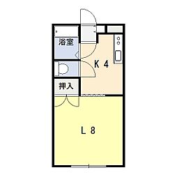 アーバン63 1Kの間取図画像