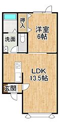 リテラ2 1LDKの間取図画像