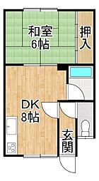 飯沼ハイツ 1DKの間取図画像