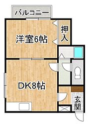 エース1 1DKの間取図画像