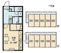 レオパレスビラ524 1Kの間取図画像