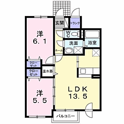 Amy2 2LDKの間取図画像