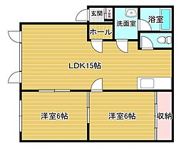 クワトロ 2LDKの間取図画像
