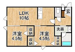 241Aラペル 2LDKの間取図画像