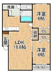 PARK TERRACE(パークテラス) 2LDKの間取図画像
