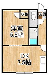 レジデンス 1DKの間取図画像
