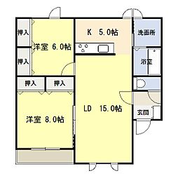 サペリ 2LDKの間取図画像