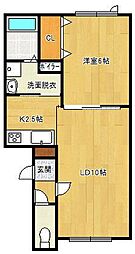 マリアージュ2 1LDKの間取図画像