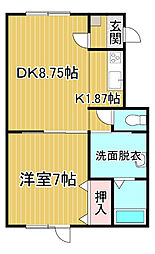 PEACE（ピース） 2階1LDKの間取り