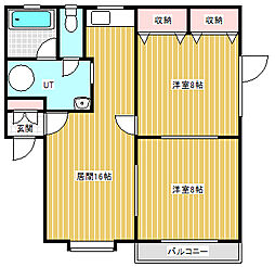 サフランイズミ 2LDKの間取図画像