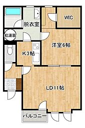 ペティエロイヤル711 1LDKの間取図画像