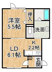 ルシアス 1LDKの間取図画像