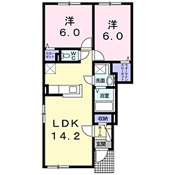 プリムローズ2 2LDKの間取図画像