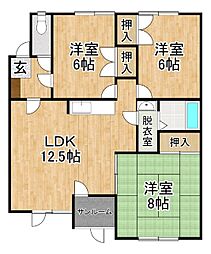 ハイエストC 3LDKの間取図画像