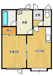 ロベリア 1DKの間取図画像