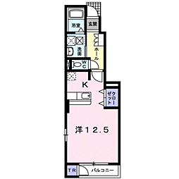 ミラージュ.A ワンルームの間取図画像