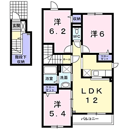カルム2 3LDKの間取図画像