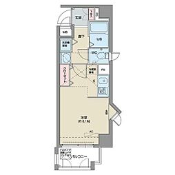 パルティール鶴舞 9階1Kの間取り