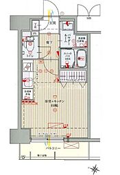 パルティール金山 3階ワンルームの間取り