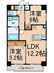 axis sakura 8階2LDKの間取り