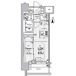 メイクス矢場町 12階1LDKの間取り