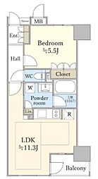 ローレルアイ久屋大通 7階1LDKの間取り