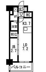 メイクスアート名駅南IV 2階1LDKの間取り