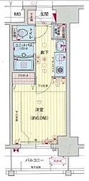 プレサンス名古屋STATIONザ・シティ 5階1Kの間取り
